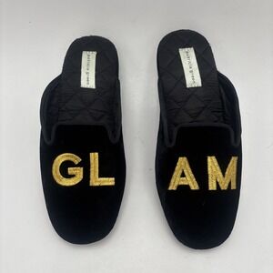 Patricia Green 7 GLAM Slide Shoe Diana Embroidered Velvet Slippers Women's